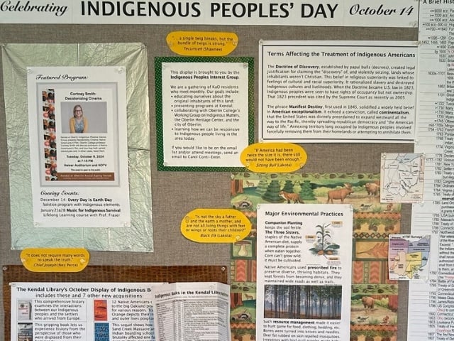 Indigenous Peoples' Day bulletin board