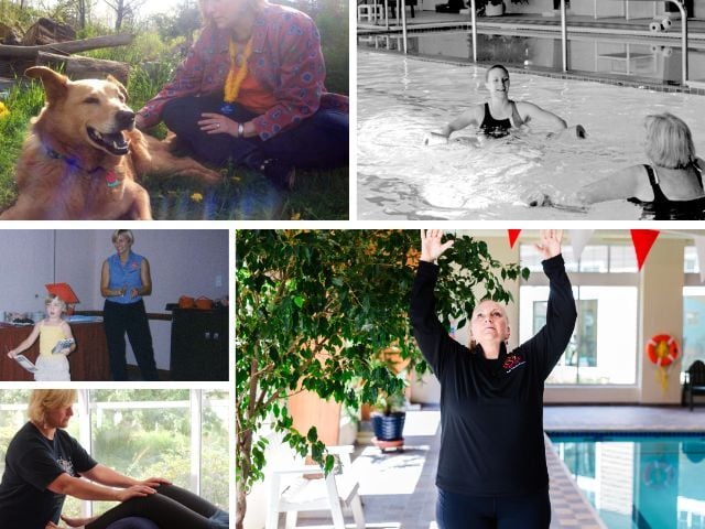 collage of images of Jill throughout her career at Kendal