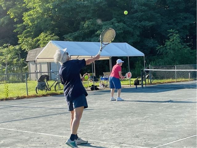 someone playing tennis