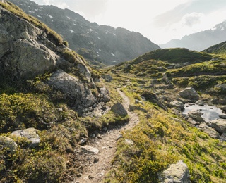 walking path along the mountains