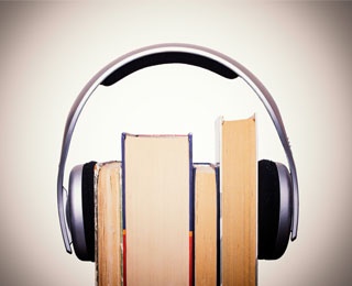 headphones around books