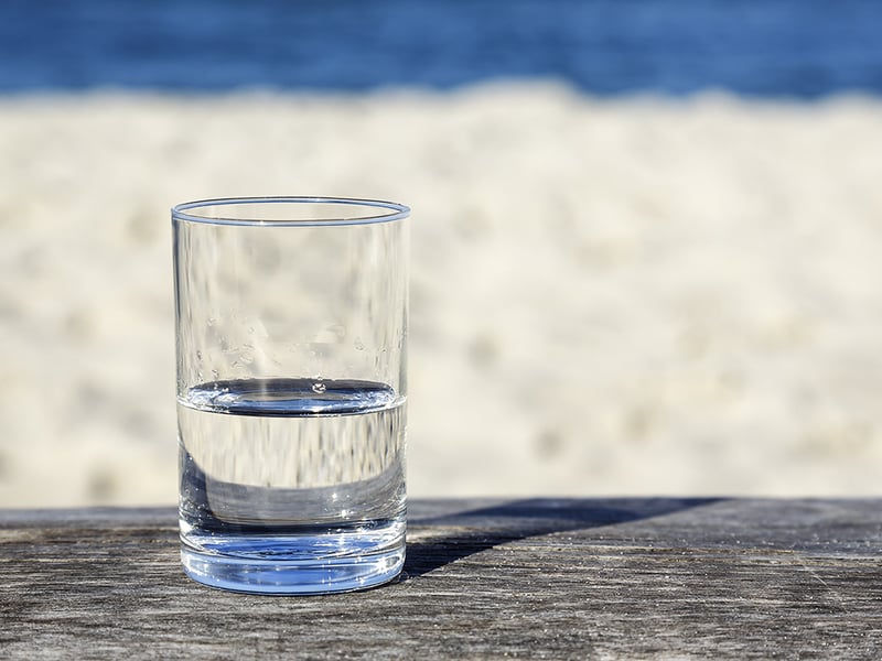 glass of water - half full