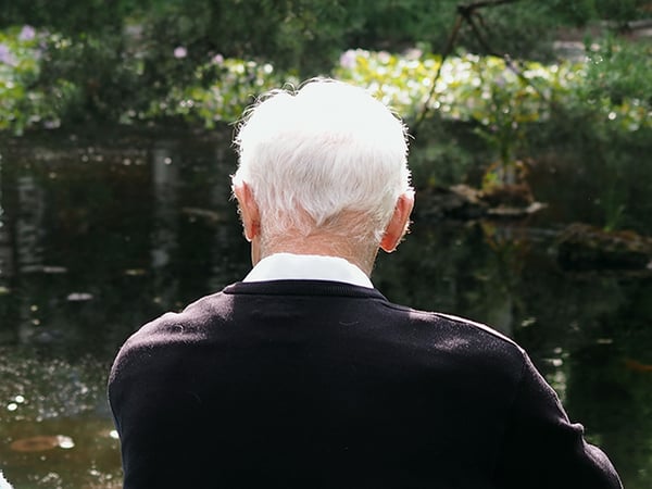 back of older man's head