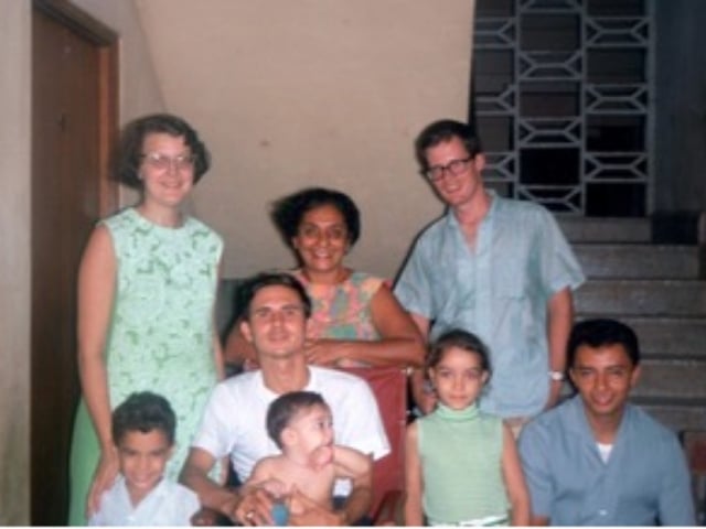 Ann (first person on left) with Panamanian family