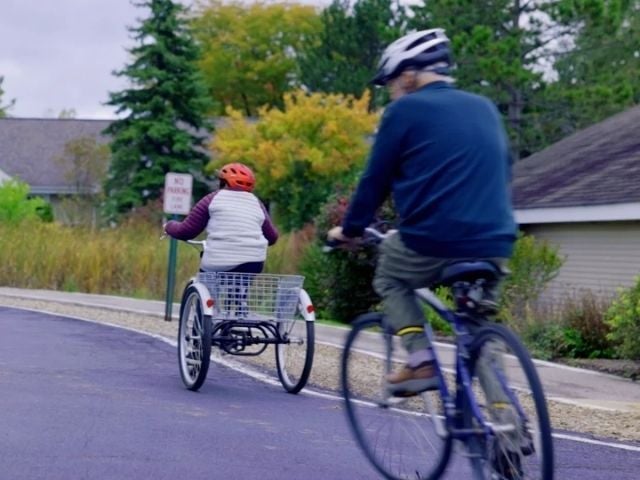 Riding bicycles