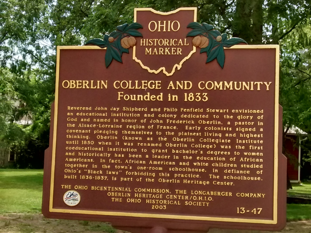 Oberlin historical marker 