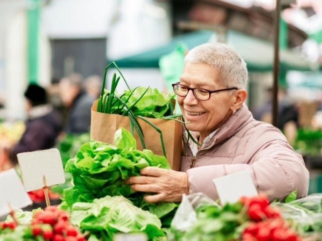 Woman at farmer's market 