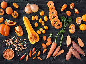 Group of various orange veggies