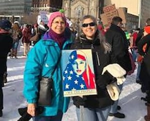 Kendal resident marches with daughter at the Women’s March in Cleveland in January.