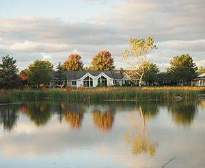 Retirement community landscaping around the pond