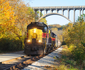 ohio train going through fall foliage